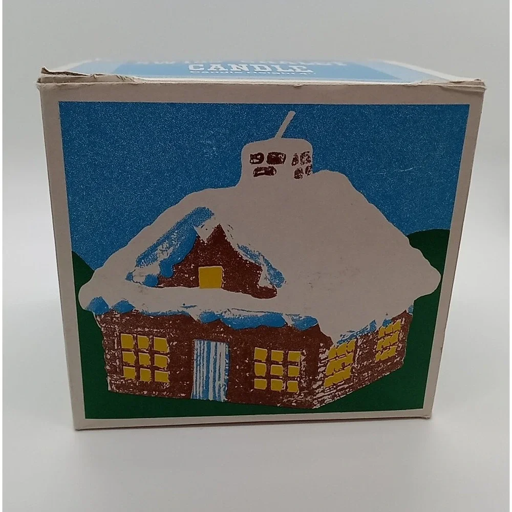 Vtg Christmas‎ Candle Swiss Chalet Fuller Bush Co. Unique Cabin Shaped Candle